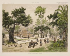 Det kongelige tempel i Luang Prabang, tryk lavet af J. Laurens, illustration fra 
